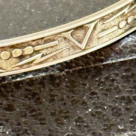 Vintage Coro Sterling Silver Bangle Bracelet Very Rare Pattern - Picture 2 of 14